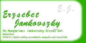 erzsebet jankovszky business card